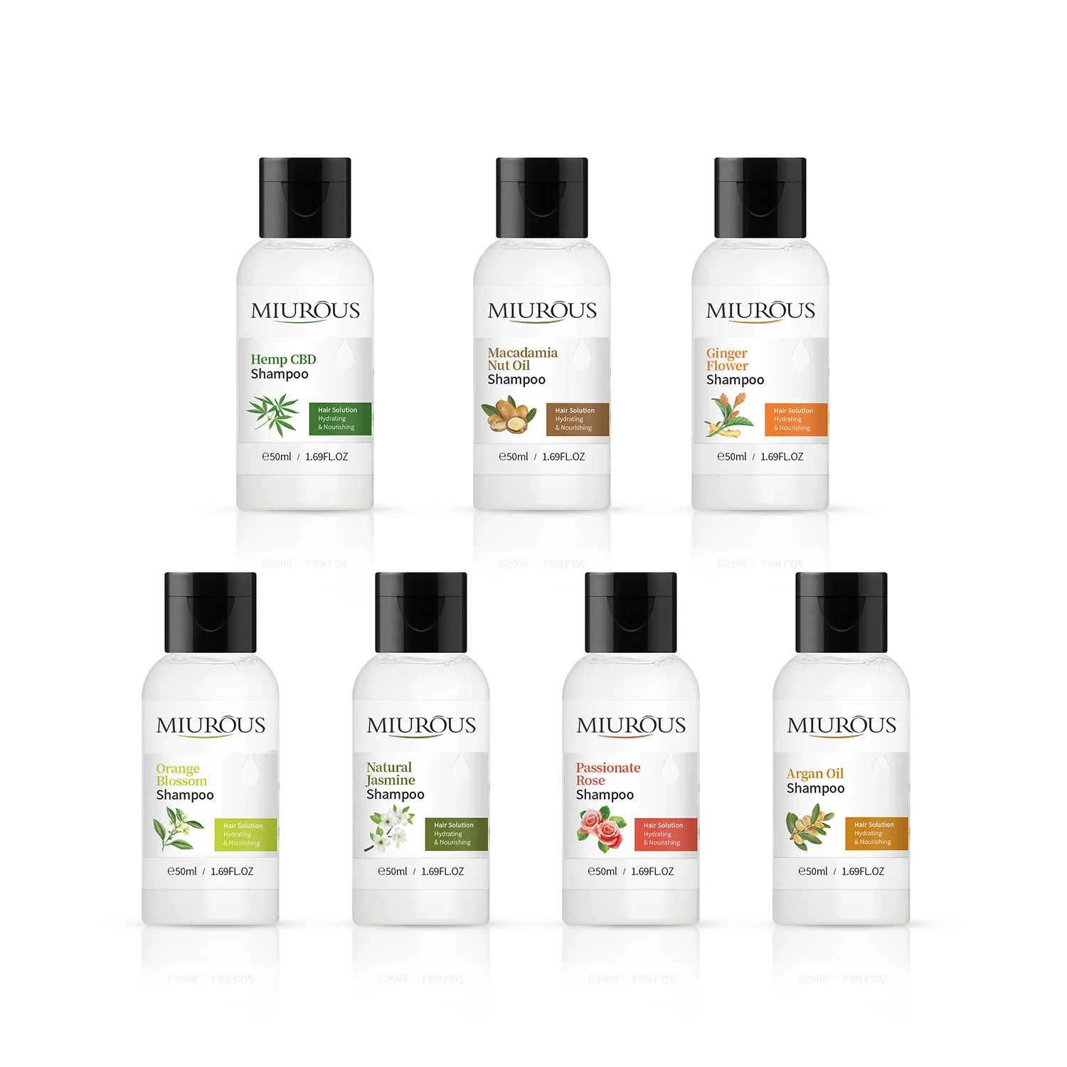 Natural Argan Oil Rose Jasmine Ginger Flower Hair Care Travel Size Set